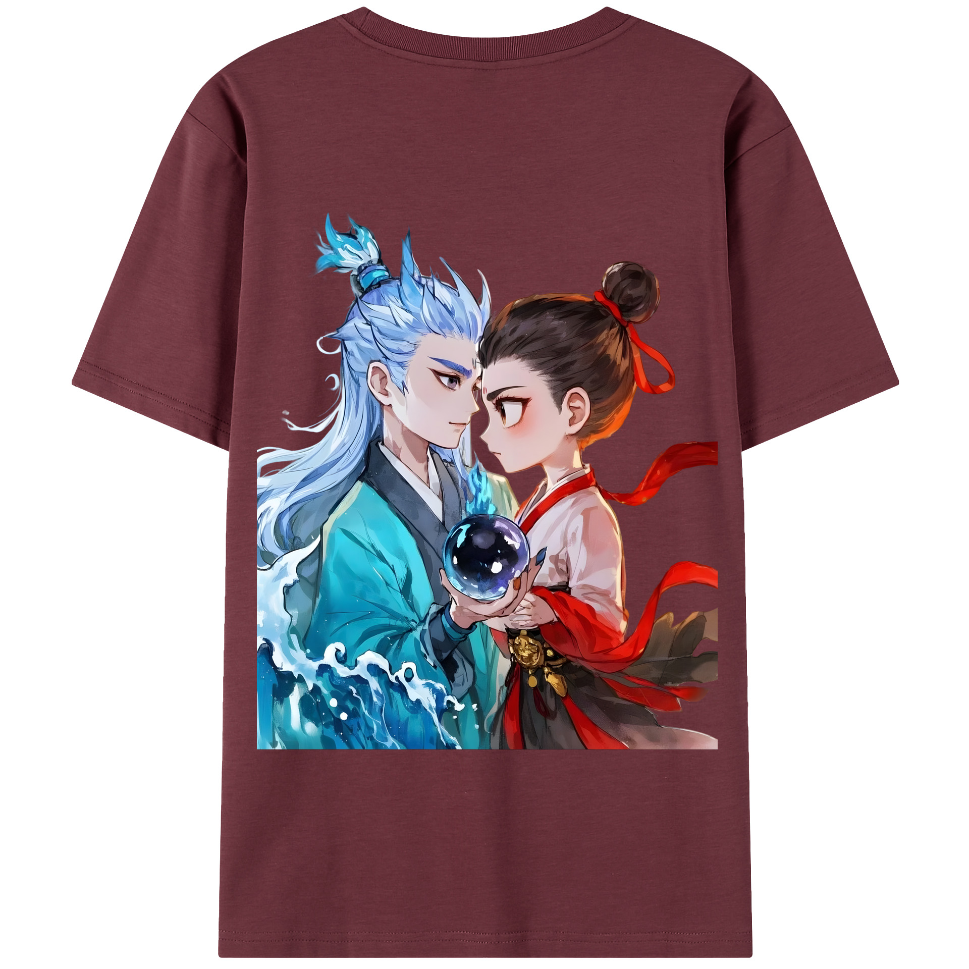 （画像用） Ne Zha 2 ナタ 魔童の大暴れ 綿100％半袖Tシャツ（背面プリント）